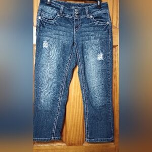Maurices Distressed Blue Ankle Jeans, Size 3-4